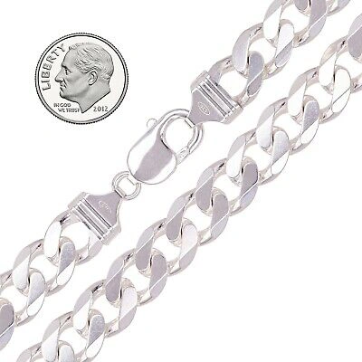 Pre-owned Gold And Diamond Direct 925 Sterling Silver Solid Cuban Link Chain Necklace 11mm 18" 85.6grams