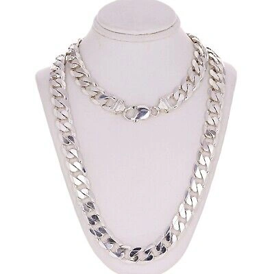 Pre-owned Gold And Diamond Direct 925 Sterling Silver Solid Cuban Link Chain Necklace 11mm 18" 85.6grams