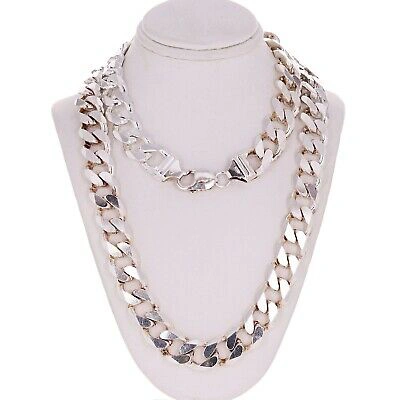 Pre-owned Gold And Diamond Direct 925 Sterling Silver Solid Cuban Link Chain Necklace 13mm 21" 134.7grams