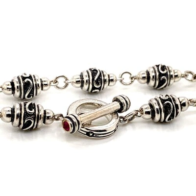 Pre-owned Gold And Diamond Direct 925 Sterling Silver Mens Ruby Chain Necklace 8mm
