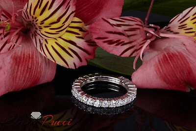 Pre-owned Pucci 1.2ct Round Cut Simulated Eternity Designer Anniversary Band 14k White Gold In White/colorless