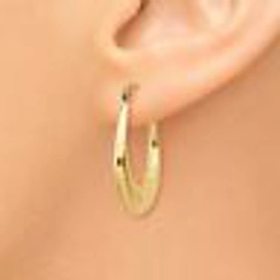 Pre-owned Skyjewelers Real 14kt Yellow Gold Polished Hoop Earrings