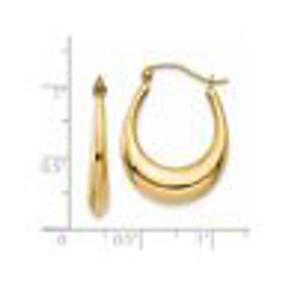 Pre-owned Skyjewelers Real 14kt Yellow Gold Polished Hoop Earrings