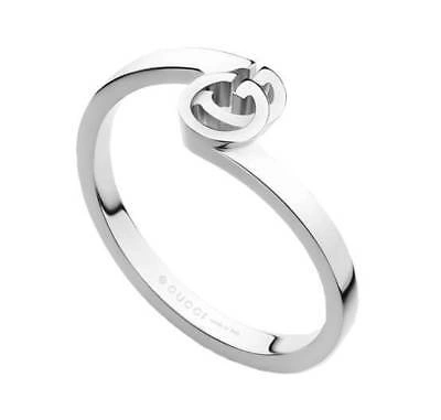 Pre-owned Gucci Gg Running 18k White Gold Stacking Ring Ybc457122003013