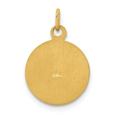 Pre-owned Accessories & Jewelry 14k Yellow Gold Polished Saint Patrick "pray For Us" Religious Medal Charm