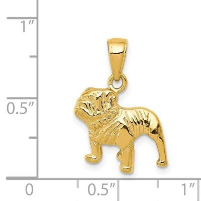 Pre-owned Superdealsforeverything Real 14kt Yellow Gold Bulldog Pendant