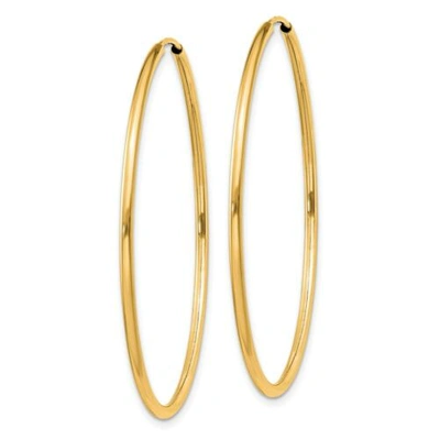 Pre-owned Goldia 14k 1.5mm Polished Round Endless Hoop Earrings In Yellow