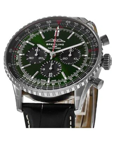 Pre-owned Breitling Navitimer B01 Chronograph 46 Green Men's Watch Ab0137241l1p1