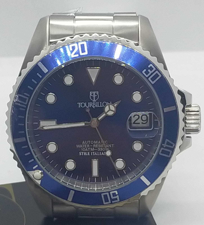 Pre-owned Tourbillon Watch  Deep Blue Sub Automatic Make Miyota Citizen W.r.100mt Oyster