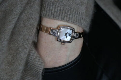 Pre-owned Le Vian Levian Watch Featuring Chocolate And Vanilla In Stainless Steel Strap