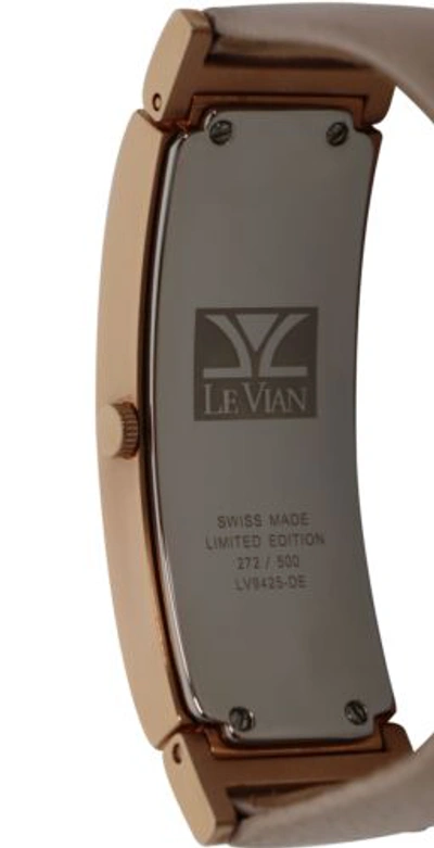 Pre-owned Le Vian Levian Watch Featuring Diamonds In Stainless With A Genuine Leather Strap