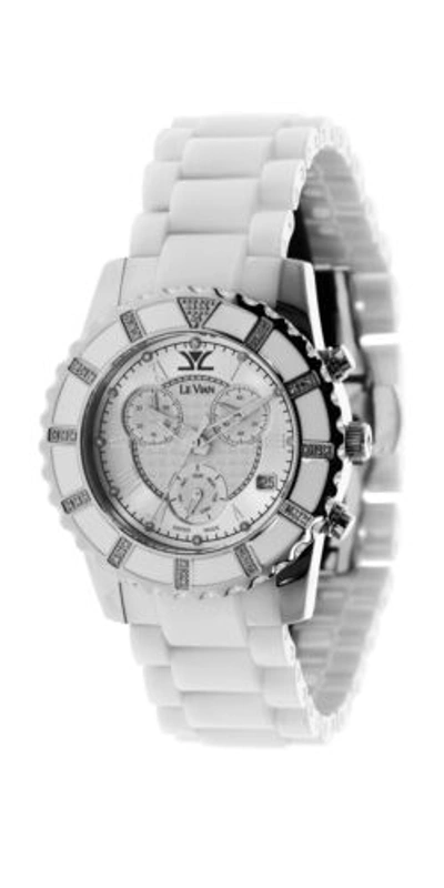 Pre-owned Le Vian Levian Watch Featuring Vanilla Diamonds In Stainless Steel And Ceramic Band