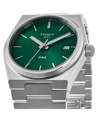 Pre-owned Tissot Prx 35mm Green Dial Steel Unisex Watch T137.210.11.081.00