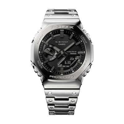 Pre-owned Casio G-shock Gm-b2100d-1ajf Full Metal Silver Bluetooth Solar Watch Japan F/s