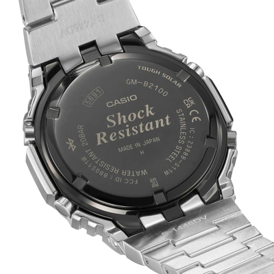 Pre-owned Casio G-shock Gm-b2100d-1ajf Full Metal Silver Bluetooth Solar Watch Japan F/s