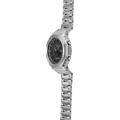 Pre-owned Casio G-shock Gm-b2100d-1ajf Full Metal Silver Bluetooth Solar Watch Japan F/s