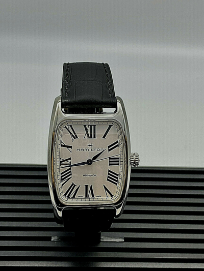 Pre-owned Hamilton Boulton Mechanical Black Leather Men's Watch H13519711