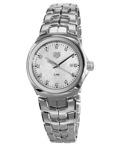Pre-owned Tag Heuer Link Quartz 32mm Mother Of Pearl Women's Watch Wbc1312.ba0600
