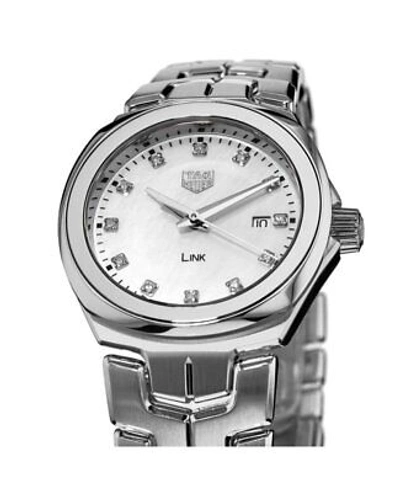 Pre-owned Tag Heuer Link Quartz 32mm Mother Of Pearl Women's Watch Wbc1312.ba0600