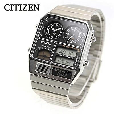 Pre-owned Citizen Ana-digi Temp Reproduction Model Watch Silver Jg2101-78e