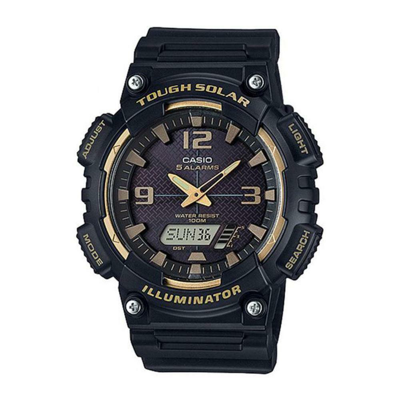 Pre-owned Casio Solar Digital Black Resin Aq-s810w-1a3vdf Unisex's Watch