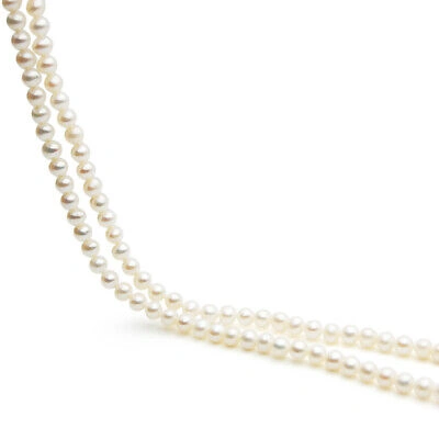 Pre-owned Pacific Pearls® 5mm Aaa Freshwater Pearl Necklace White Gold Gifts Ideas For Mum