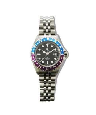 Pre-owned A Bathing Ape Watch Type 2 Bapex M Stainless Steel Band Round Self-winding