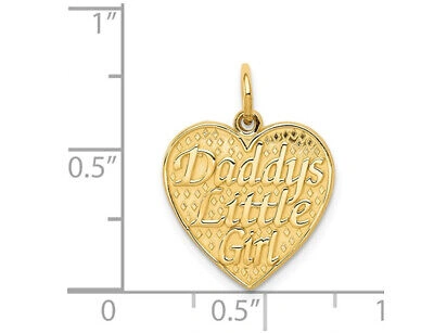 Pre-owned Gem And Harmony Daddys Little Gir Heart Pendant In 14k Gold With Chain