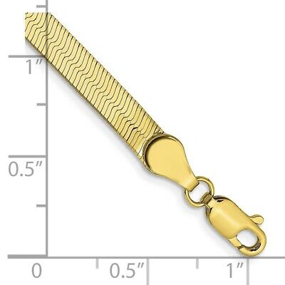 Pre-owned Phoenix Fire Corporation Gold Herringbone Chain Bracelet | Designs By Nathan | 4mm 7" | Flat In Yellow