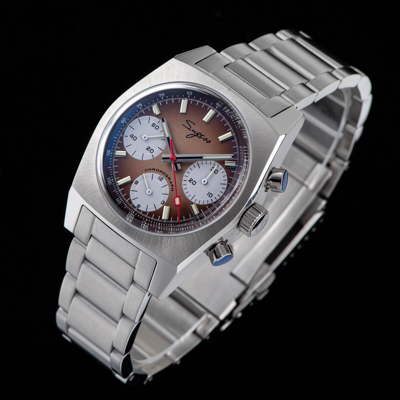 Pre-owned Sugess S419brs Swan Neck X Domed Sapphire Chrono Mechanical Watch Seagull 1963