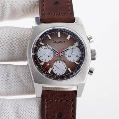 Pre-owned Sugess S419br Swan Neck X Domed Sapphire Chrono Mechanical Watch Seagull 1963