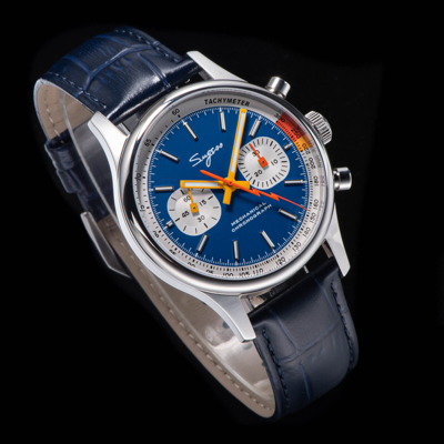 Pre-owned Sugess Chrono Heritage Swan Neck Blue Dial Chrono Watch Seagull 1963 Suchp007e