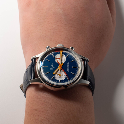 Pre-owned Sugess Chrono Heritage Swan Neck Blue Dial Chrono Watch Seagull 1963 Suchp007e