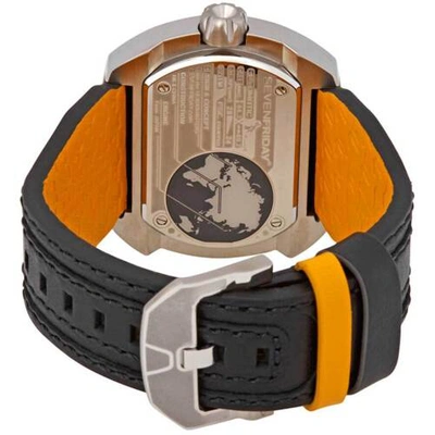 Pre-owned Sevenfriday Men's Watch Blade Power Reserve Black Genuine Leather Strap W1-01