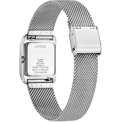 Pre-owned Citizen Ew5590-62a [eco-drive Square Collection With A Spare Band]