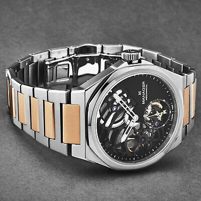 Pre-owned Manager Men's 'revolution' Black Dial Hand Winding Watch Man-rm-06-bm
