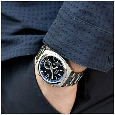 Pre-owned Seiko Astron Sbxy013 Blue Titanium World Time Radio Solar Men`s Watch In Box