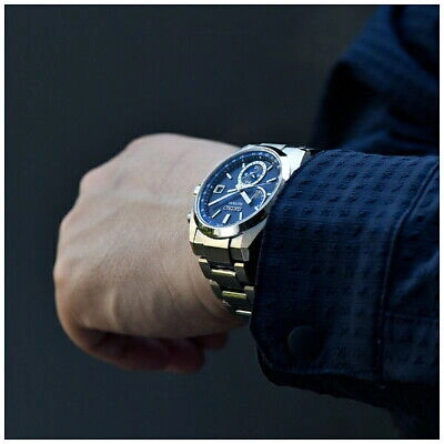 Pre-owned Seiko Astron Sbxy013 Blue Titanium World Time Radio Solar Men`s Watch In Box