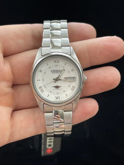 Pre-owned Citizen Nh3120-56ab Automatic Men Wristwatch Stainless Steel