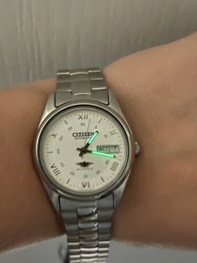 Pre-owned Citizen Nh3120-56ab Automatic Men Wristwatch Stainless Steel