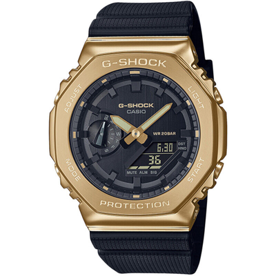 Pre-owned Casio G-shock Gm-2100g-1a9jf Gold Metal Case Series Analog Digital Men Watch