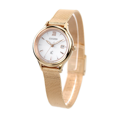 Pre-owned Xc Mizu Collection Ew2633-50a Gold Eco-drive Women Watch Made In  Japan