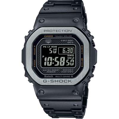 Pre-owned Casio G-shock Gmw-b5000mb-1jf Full Metal Black Digital Bluetooth Men Wrist Watch