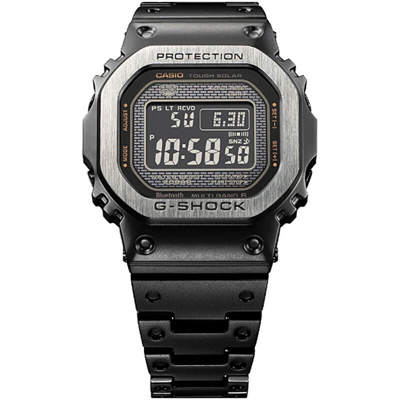Pre-owned Casio G-shock Gmw-b5000mb-1jf Full Metal Black Digital Bluetooth Men Wrist Watch