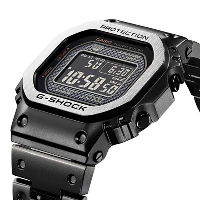 Pre-owned Casio G-shock Gmw-b5000mb-1jf Full Metal Black Digital Bluetooth Men Wrist Watch
