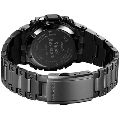 Pre-owned Casio G-shock Gmw-b5000mb-1jf Full Metal Black Digital Bluetooth Men Wrist Watch