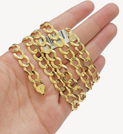Pre-owned My Elite Jeweler Solid 10k Yellow Gold Cuban Curb Link Chain Necklace 9mm 22 Inch Mens, Real 10kt