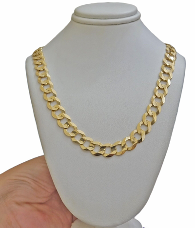 Pre-owned My Elite Jeweler Solid 10k Yellow Gold Cuban Curb Link Chain Necklace 9mm 22 Inch Mens, Real 10kt