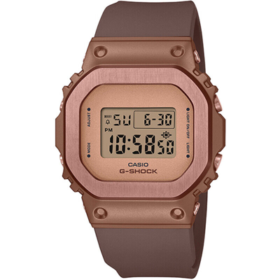 Pre-owned Casio G-shock Gm-s5600br-5jf Brown Metal Case Digital Watch Limited Series