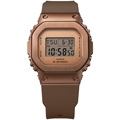 Pre-owned Casio G-shock Gm-s5600br-5jf Brown Metal Case Digital Watch Limited Series
